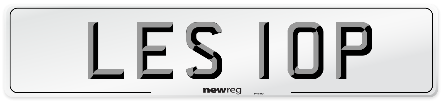 LES 10P Number Plate from New Reg